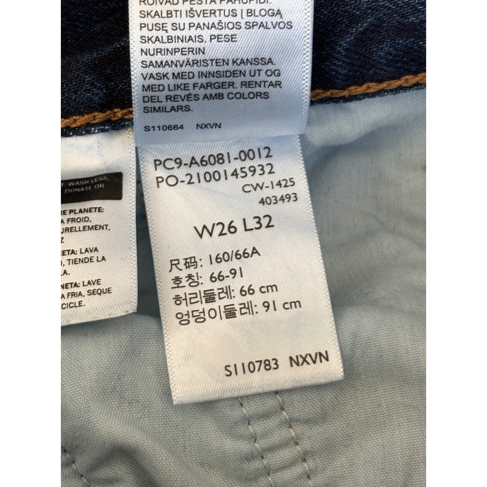 Levis Ribcage Wide Leg Jeans High Rise Medium Wash Blue Denim W26 - Picture 8 of 9